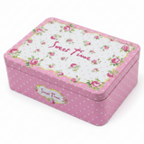 Sweet Time Pink Floral Metal Tin Box – 21×15cm | Decorative Gift & Storage Box