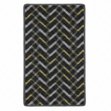 Anti-Slip Rectangle Door Mat 62×38 cm | Chevron Zigzag Pattern | Charcoal, Olive & Silver | Indoor & Outdoor Entrance Rug for Home, Kitchen & Villa
