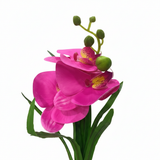 Artificial Pink Orchid Flower Plant in Chalk Pot - 35cm