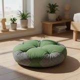 Green & Houndstooth Cushion - 40cm