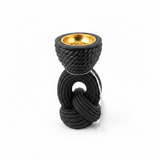 Chalk Rope Knot Incense Burner   17×5 cm - White / Cream / Black
