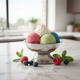Silver Stainless Steel Ice Cream Cup with Pedestal Base – 10×5 cm
