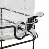 2 Pcs Glass Beverage Dispenser with Metal Stand | 5L