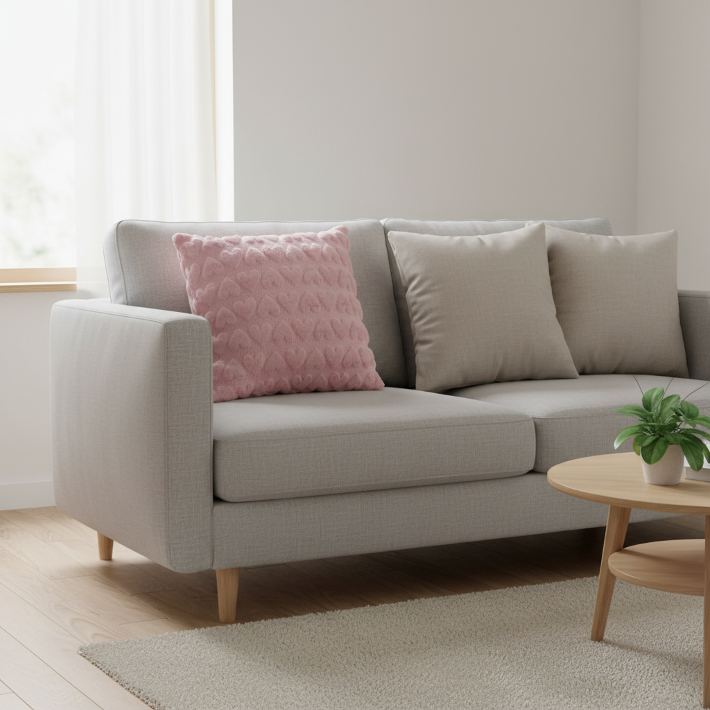 Evlen Soft Cushion –  40×40cm - Pink / Red / Green / Beige