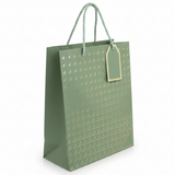 Paper Gift Bag with Gold Triangle Pattern & Rope Handles – 32×26cm | Premium Gift Packaging for All Occasions