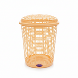 Exclusive Plastic Laundry Basket with Lid - 50 × 38 cm - Beige / Blue / Pink