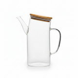 ear Glass Oil Dispenser Pot with Bamboo Lid – 1 Litre