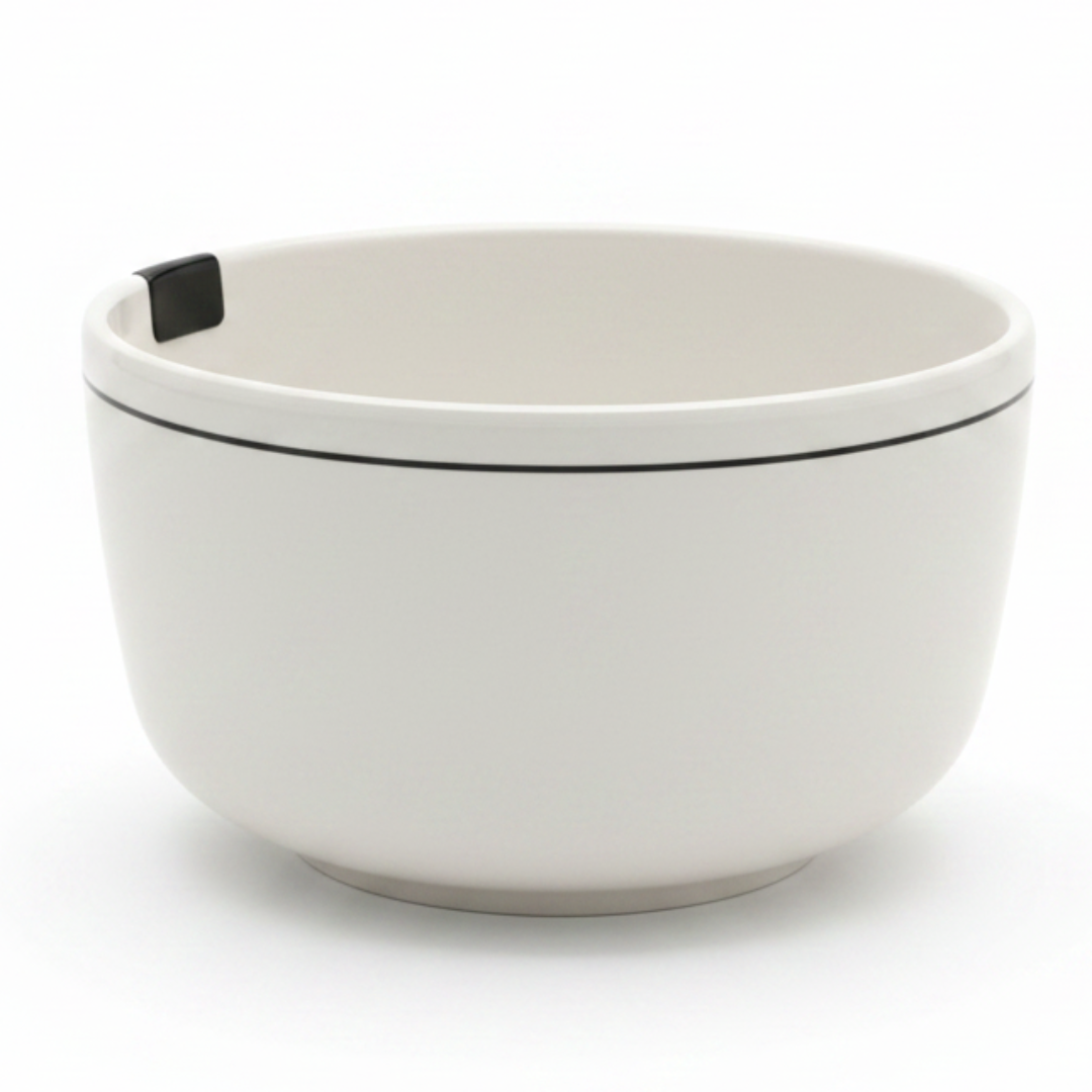4Ever White Melamine Serving Bowl with Black Rim — 5.5 Inch