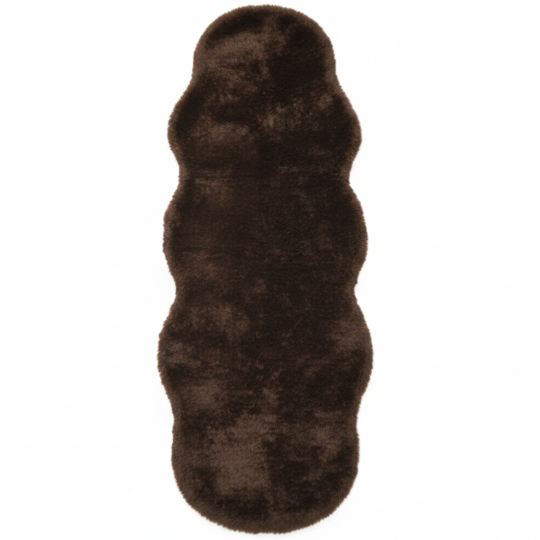 Luxe Plush Shaggy Floor Mat | Ultra-Soft Faux Fur Runner Rug | Wavy Organic Shape | 60×180 cm |