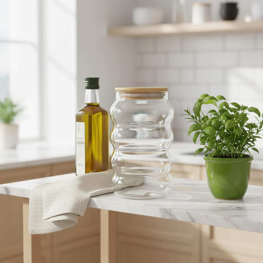 Glass Jar with Bamboo Lid – 400ml / 700ml