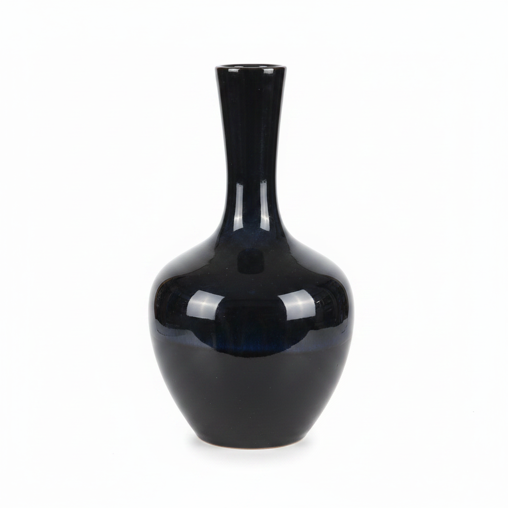 Black Glossy Ceramic Flower Vase - 35cm