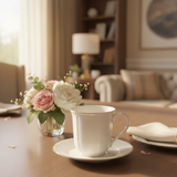 White Ceramic Mug with Gold Rim - 300ml