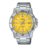 Casio Men's MTP-VD01D Stainless Steel Watch with Yellow Dial