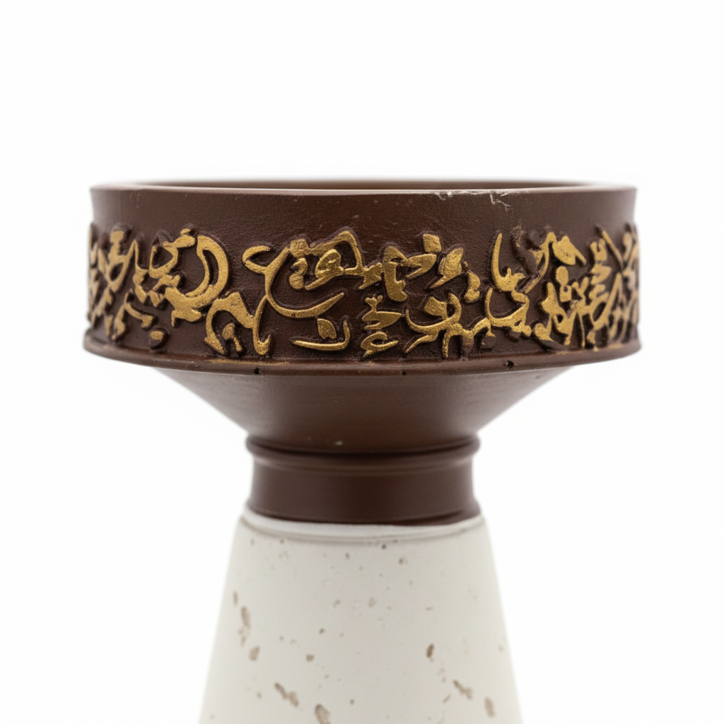 Cream & Brown Chalk Incense Burner - 9×6.5 cm