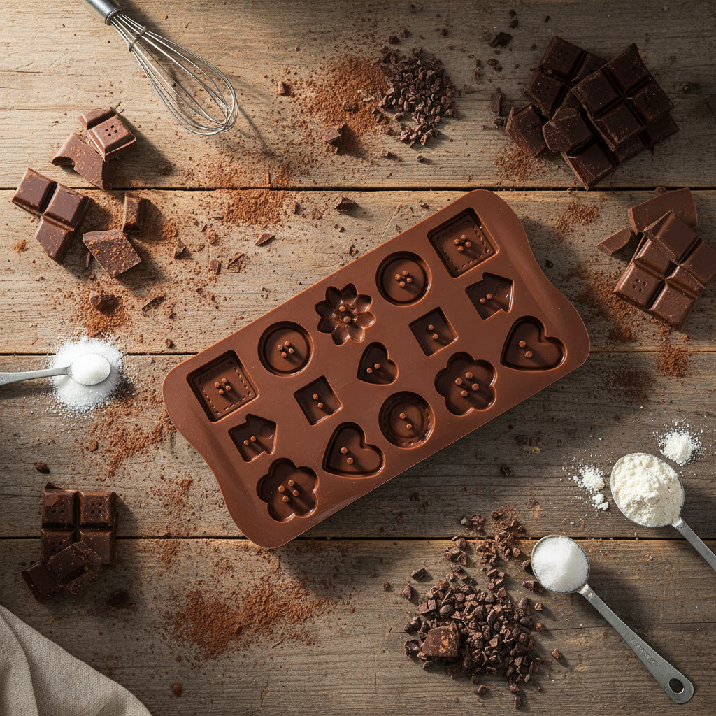 Yuniverse Silicone Chocolate & Candy Mould – 15 Cavity – Mixed Shapes – 20×11 cm