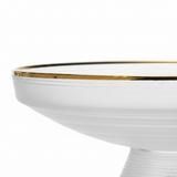 Danny Home Glass Footed Fruit Plate With Gold Rim - 13 Inch