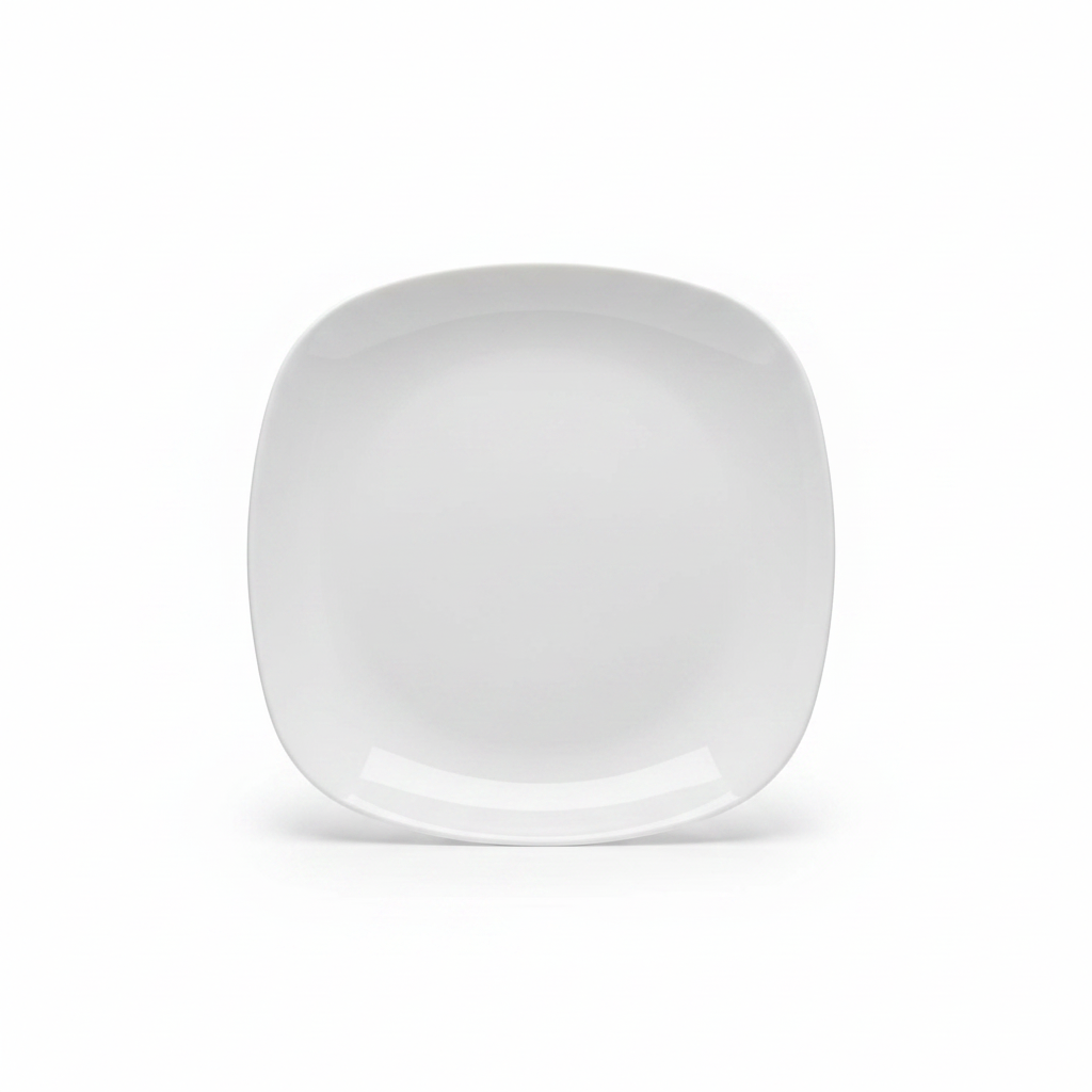 Wilmax Square White Porcelain Dinner Plate - 12 Inch