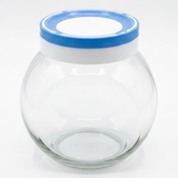 Titiz Fourlines Round Glass Jar with Airtight Plastic Lid – 750ml |Blue / Black |