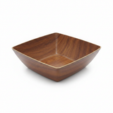 Evelin Wood-Finish Square Serving Bowl – 28×28×11 cm