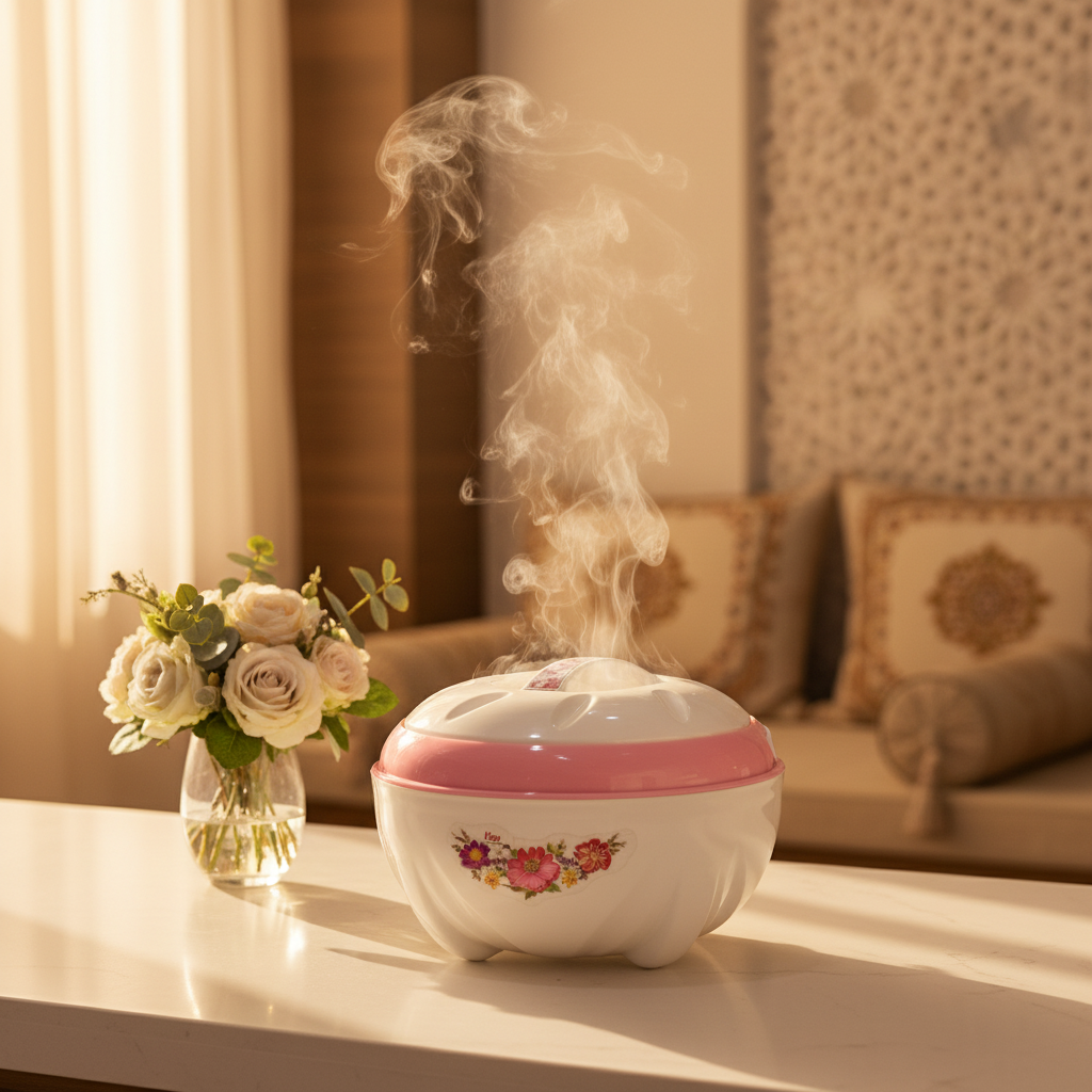 Livon Hotpot 1000ml — White & Pink Floral Edition