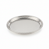 Zolten Silver Stainless Steel Oval Serving Tray - 45×32cm