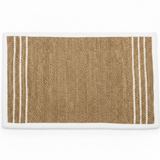 Rectangular Seagrass Mat Natural Braided Rug with White Border - 60×90 cm