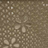 Esqube Plastic Laundry Basket with Floral Lattice Design - 25 × 40 × 33 cm - Brown / Beige / Light Blue / Grey