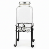Orchid 4L Glass Beverage Dispenser with Metal Stand
