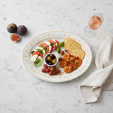 Luhpar Round White & Gold Ceramic Oval Serving Plate – 12 Inch