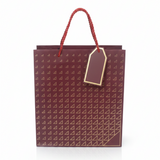 Paper Gift Bag with Gold Triangle Pattern & Rope Handles – 32×26cm | Premium Gift Packaging for All Occasions