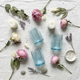 Deli Tinted Blue Water Glass | 250ml | Ribbed Fluted Tumbler