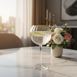 Ribbed Crystal Balloon Goblet with Gold Rim — 250ml