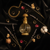 Mayflower Glass Perfume Bottle With Gold Filigree Rose Cap – 200ml
