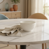 White Ceramic Bowl with Gold Rim -  4.5 Inch