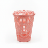 Plastic Laundry Basket with Lid - 60×45 cm - Light Blue / Pink / Light Green