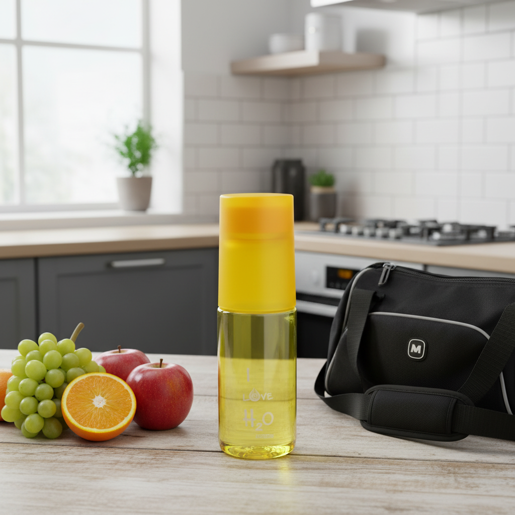 Milton "I Love H₂O" Plastic Water Bottle - 650ml – Yellow / Red / Teal Blue