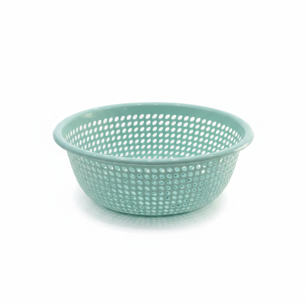 Round Plastic Strainer / Colander — 35×12 cm - Pink / Light Green