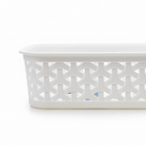 Exclusive Plastic Storage Basket - 20×14 cm - White / Dark Brown