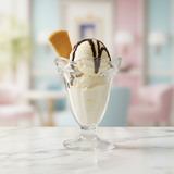 Crystal Footed Glass Ice Cream Cup – 190ml | Ruffled Rim Dessert Sundae Glass