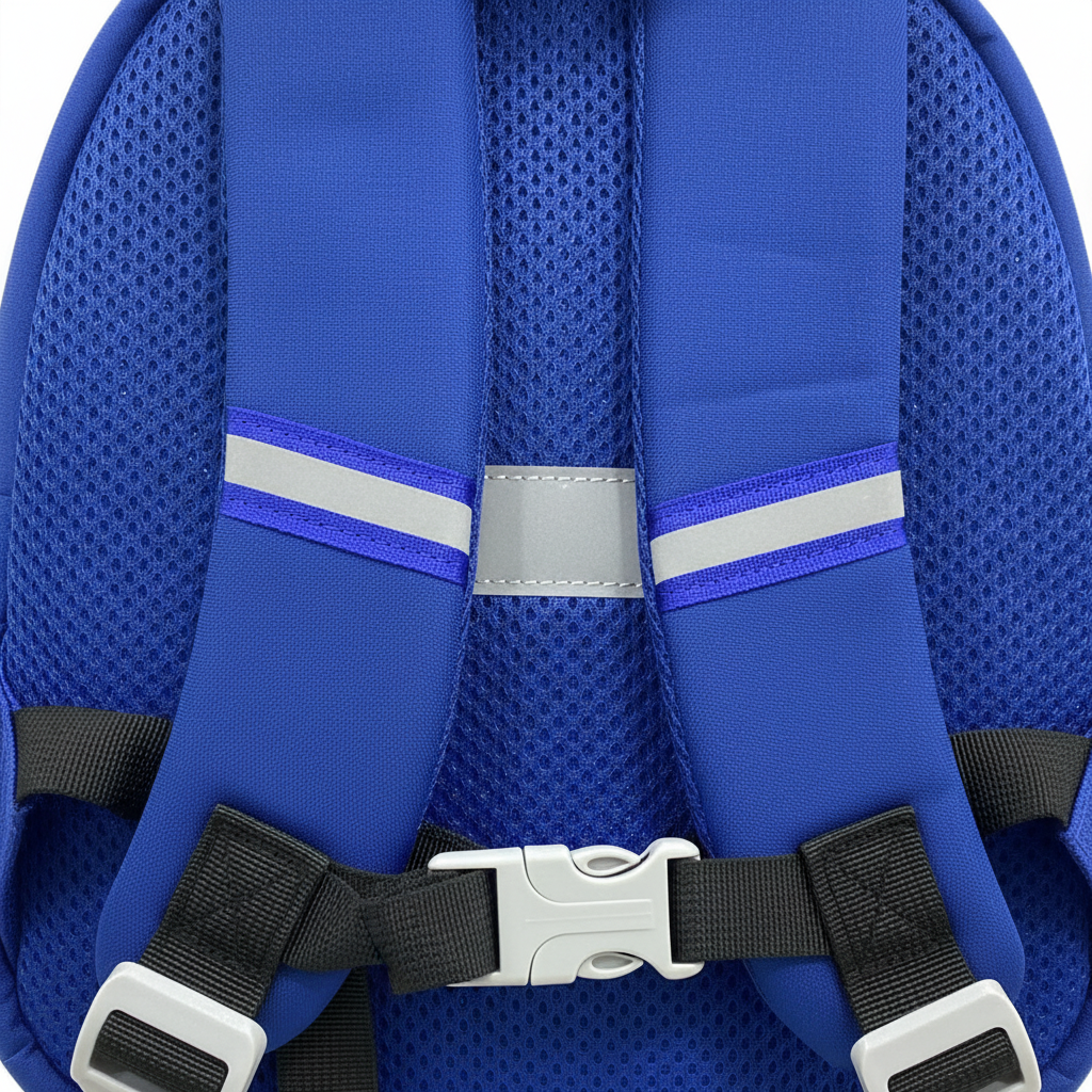 Chrisbella Blue Soft Neoprene Football Kids Backpack – 25×22cm