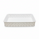 Exclusive Multipurpose Plastic Basket Tray - 35×26cm - Dark Brown / White