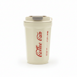 Travel Mug with Flip Lid — 400ml - Coral / Cream / Teal Green