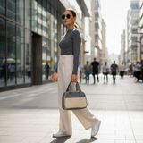 Mujian Grey & Cream Lunch Box Bag - 20×25cm