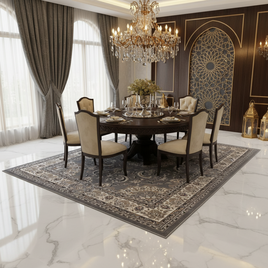 Silk Plaza Dark Grey Polyester Carpet Made in Turkey - 250×350 cm