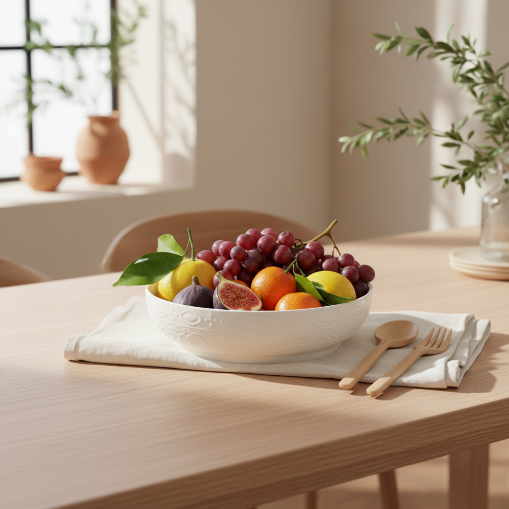 White Ceramic Serving Bowl - 22cm