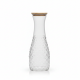 Embossed Glass Carafe with Bamboo Lid – 1000ml