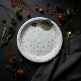 Dinewell White Melamine Side Plate 7.5 Inch | Elegant Floral Design