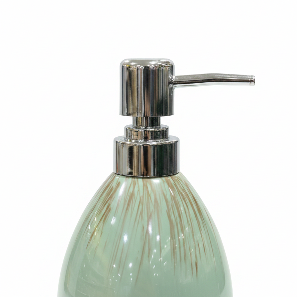 Mint Green Ceramic & Plastic Liquid Soap Dispenser –  400ml