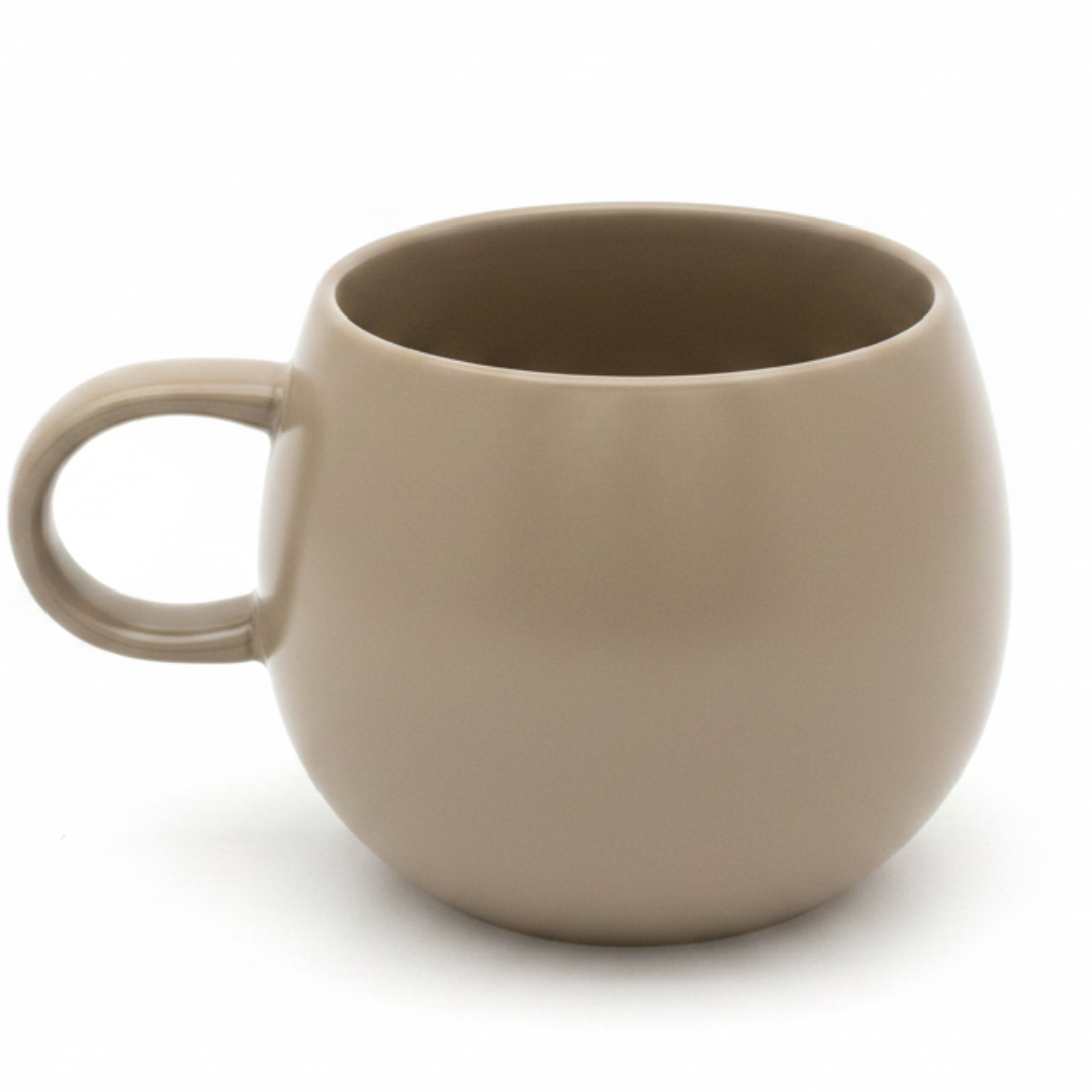 Luhpar Ceramic Mug 500ml — Taupe | Round Belly Design