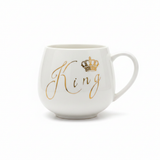 White & Gold King Crown Ceramic Mug - 300ml